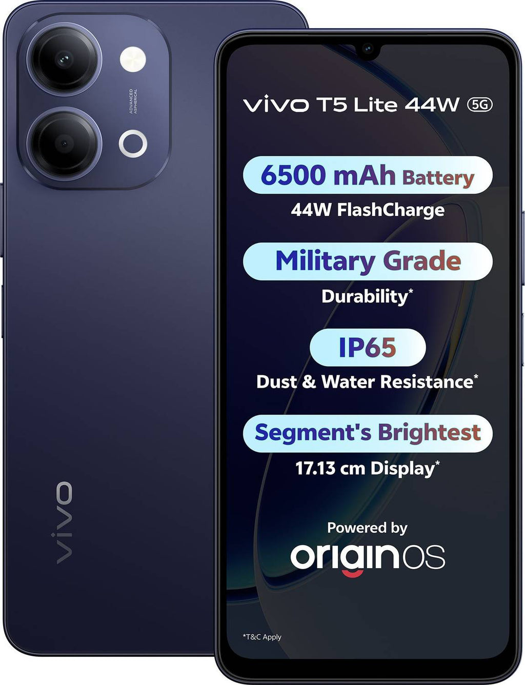 Vivo T5 Lite 44W 5G Smartphone with Dimensity 6300 Processor
